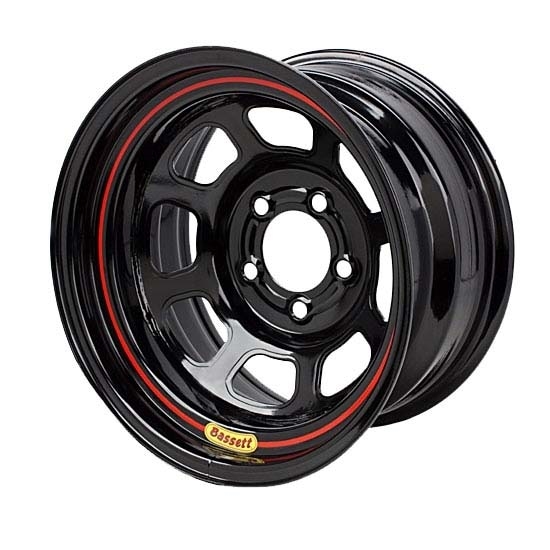 Bassett 57SP3 15X7 D-Hole Lite 4 on 4.25 3 Inch Backspace Black Wheel