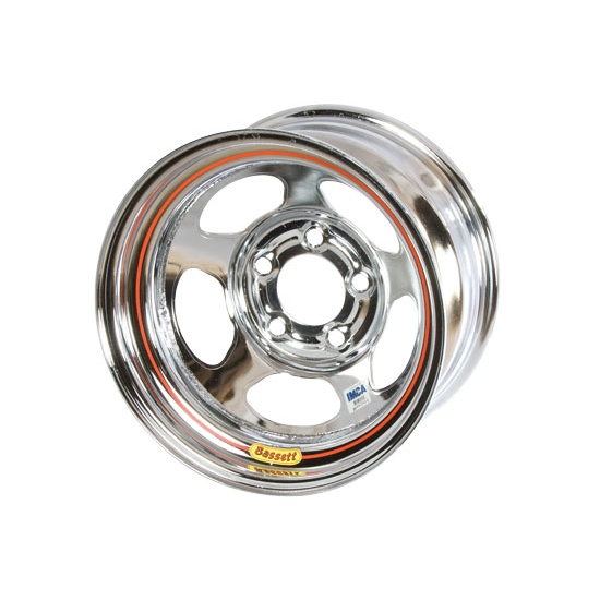 Bassett 58A51IC 15X8 Inertia 5 on 5 1 Inch Backspace IMCA Chrome Wheel