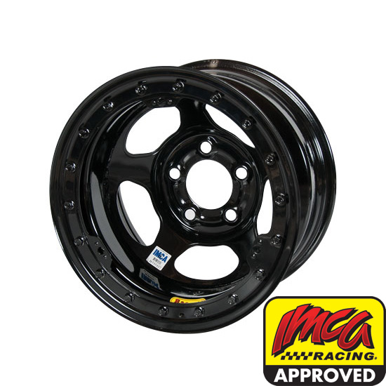 Bassett 58A51IL 15X8 Inertia 5on5 1 Inch BS IMCA Black Beadlock Wheel