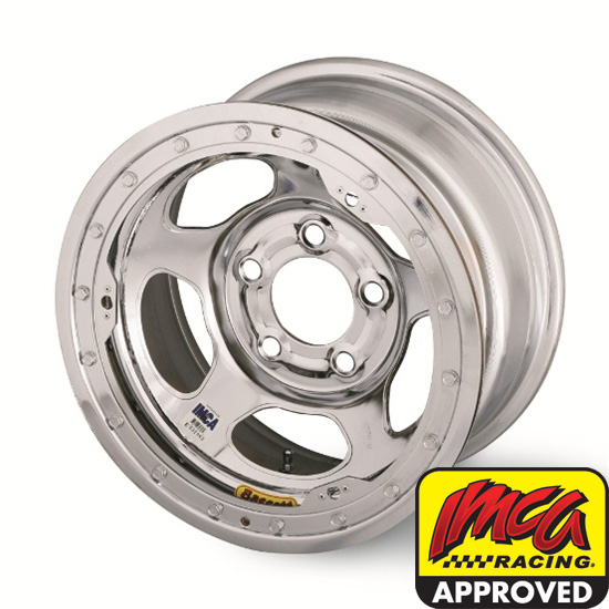 Bassett 58A52ICL 15X8 Inertia 5on5 2 In BS IMCA Chrome Beadlock Wheel