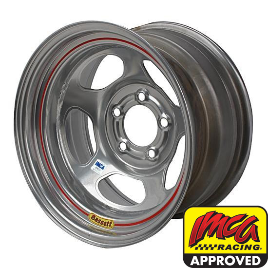 Bassett 58A535IS 15X8 Inertia 5on5 3.5 In Backspace IMCA Silver Wheel
