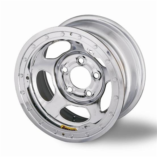 Bassett 58A54WCL 15X8 Inertia 5on5 4 BS Wissota Chrome Beadlock Wheel