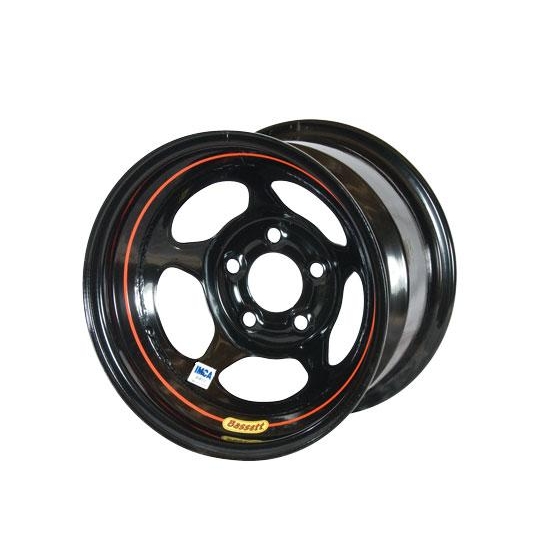 Bassett 58AC1IRB 15X8 Inertia 5on4.75 1 BS IMCA Black Rev Bell Wheel