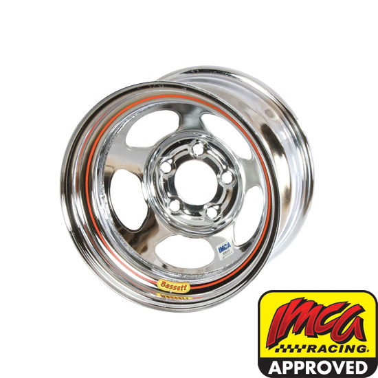 Bassett 58AC3IC 15X8 Inertia 5on4.75 3 In Backspace IMCA Chrome Wheel