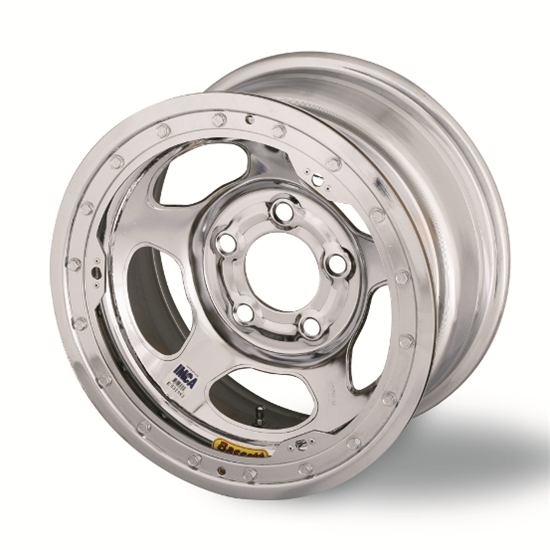 Bassett 58AF4ICL 15X8 Inertia 5on4.5 4 BS IMCA Chrome Beadlock Wheel