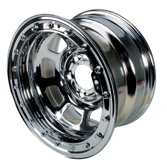 Bassett 58DF4WCL 15X8 D-Hole 5on4.5 4 BS Wissota Chrome Beadlock Wheel