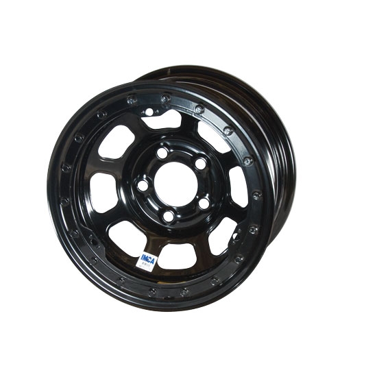 Bassett 58DJ2L 15X8 D-Hole 5 on 5.5 2 Inch BS Black Beadlock Wheel