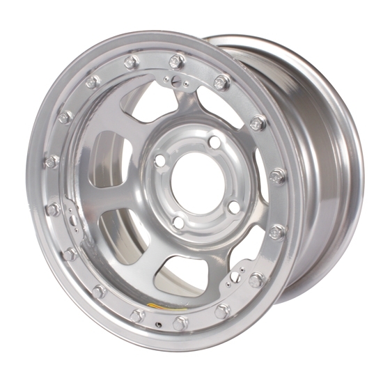 Bassett 58DP2SL 15X8 D-Hole 4 on 4.25 2 Inch BS Silver Beadlock Wheel