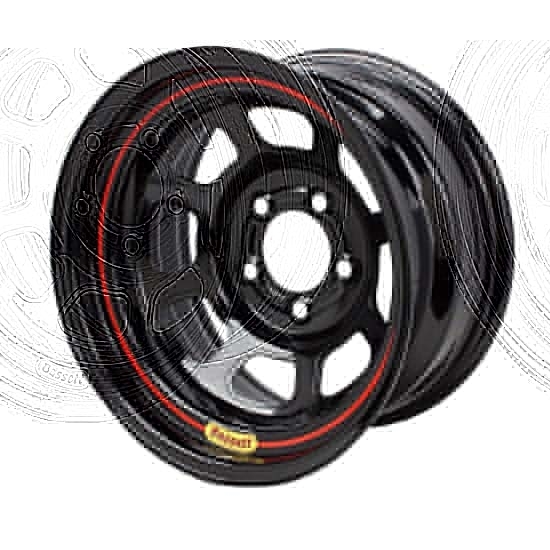 Bassett 58SJ4 15X8 D-Hole Lite 5 on 5.5 4 Inch Backspace Black Wheel