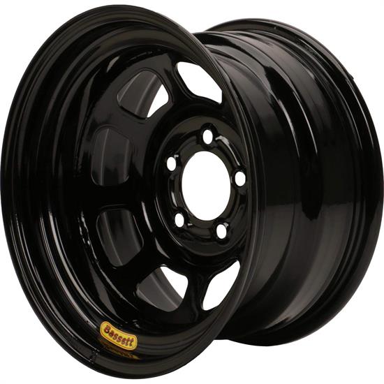 Bassett 958B5475 15X8 Excel D-Hole 5on5 4.75 In Backspace Black Wheel