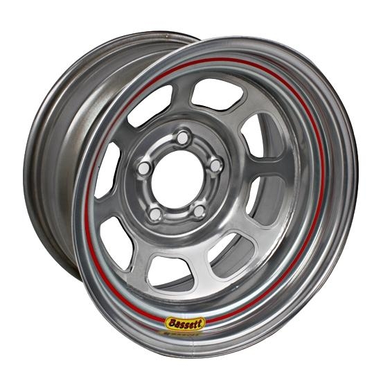 Bassett 958F3 15X8 Excel D-Hole 5 on 4.5 3 Inch Backspace Silver Wheel