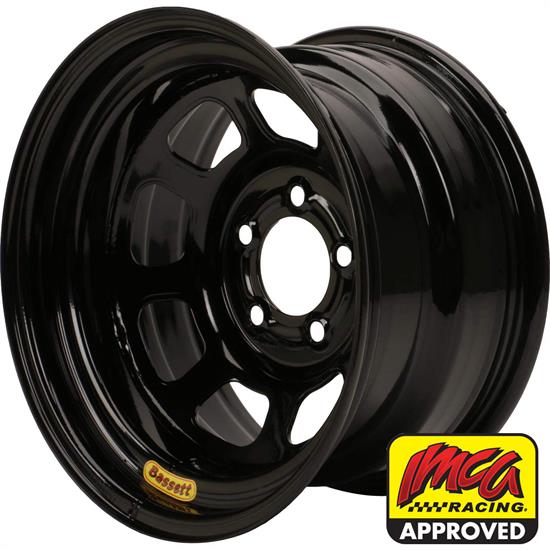 Bassett 958I51B 15X8 Excel D-Hole 5on5 1 In Backspace IMCA Black Wheel