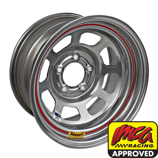 Bassett 958IC1 15X8 Excel D-Hole 5on4.75 1 Backspace IMCA Silver Wheel