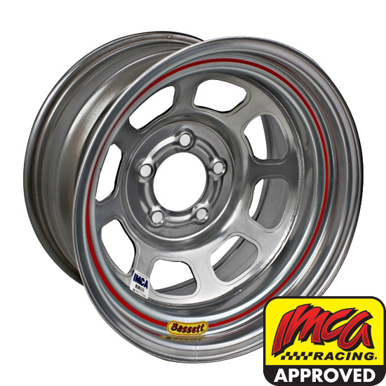 Bassett 958IC3 15X8 Excel D-Hole 5on4.75 3 Backspace IMCA Silver Wheel