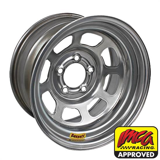 Bassett 958WF3 15X8 Excel D-Hole 5on4.5 3 Inch BS Wissota Silver Wheel