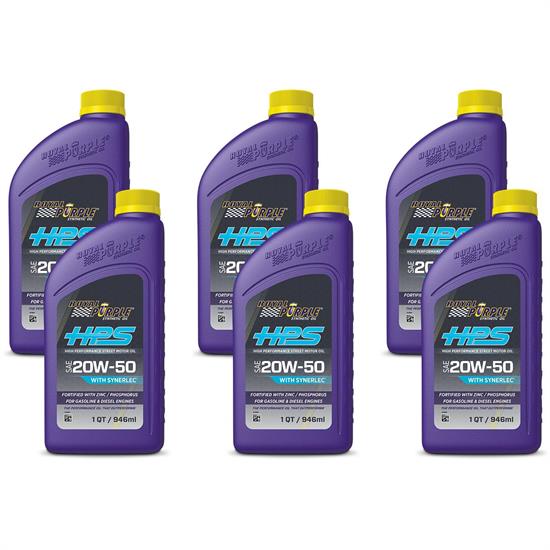 Royal Purple HPS 20W50 High Performance Engine Oil, 6 Quart Case