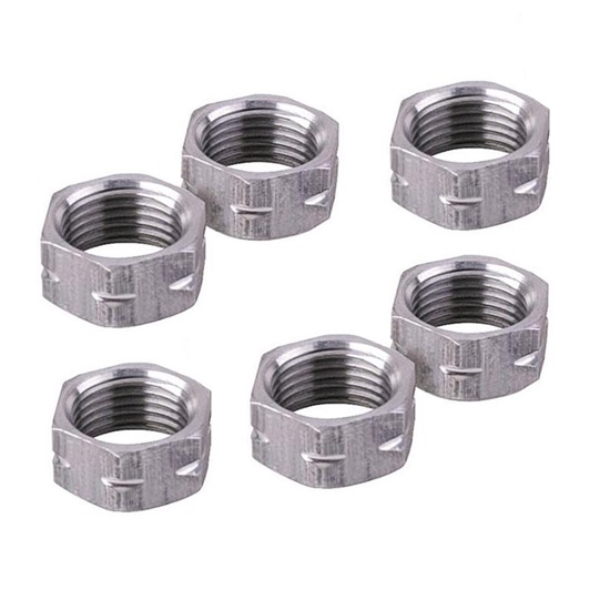 Aluminum Jam Nuts, 3/8-24 RH, Pack/6