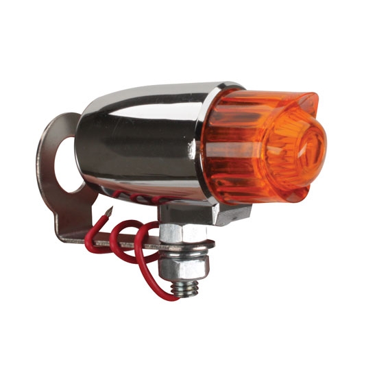 Round Pony Light, Single Filament Bulb, Amber Lens