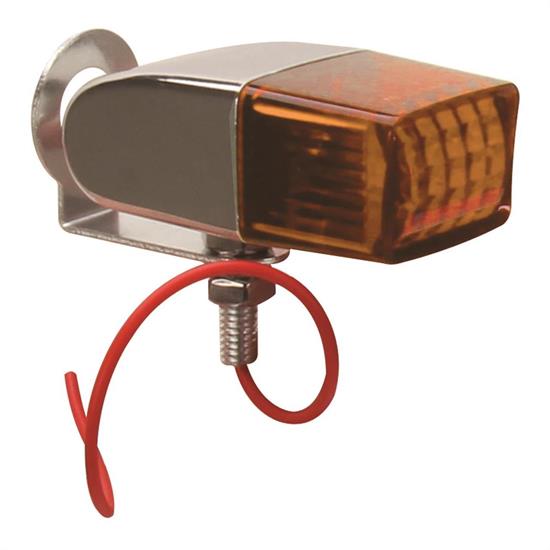 Rectangular Pony Light, Single Filament Bulb, Amber Lens