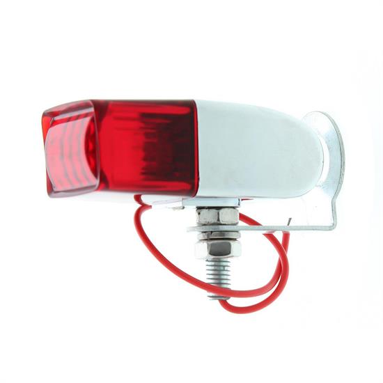 Rectangular Pony Light, Single Filament Bulb, Red Lens
