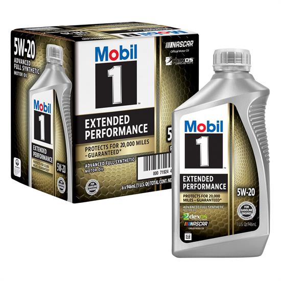 Mobil 1 Extended Performance Full Syn Oil 5W-20, 1 Qt, Case of 6