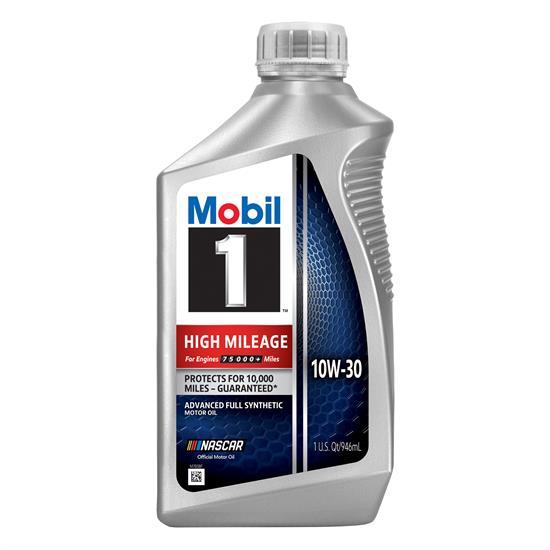 Mobil 1 High Mileage Full Synthetic Motor Oil 10W-30, 1 Quart