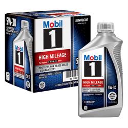Mobil 1 High Mileage Full Synthetic Motor Oil 5W-30, 1 Qt, Case/6