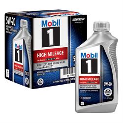 Mobil 1 High Mileage Full Synthetic Motor Oil 5W-20, 1 Qt, Case/6