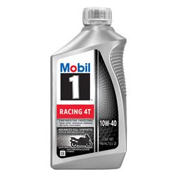 Mobil 1 Racing 4T Full Syn Motorcycle Oil 10W-40, 1 Qt, Case of 6