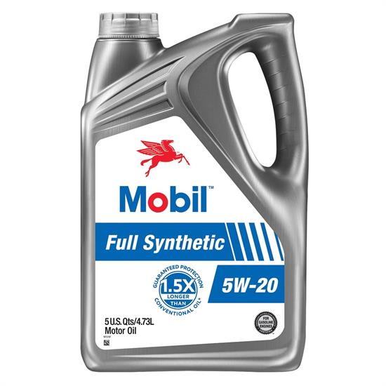 Mobil 125199 Full Synthetic 5W-20 Engine Oil, 5 Quart Jug
