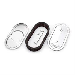 Edelbrock 1236 Pro-Flo Chrome Air Cleaner Assembly, Oval, 2.5 inch