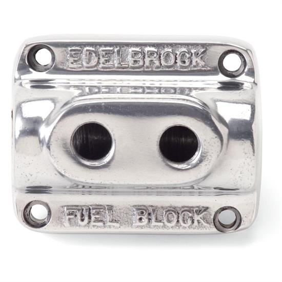 Edelbrock 12801 Polished 2-Carb Fuel Block