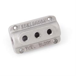 Edelbrock 1285 Fuel Distribution Block , Rectangular, Cast Aluminum