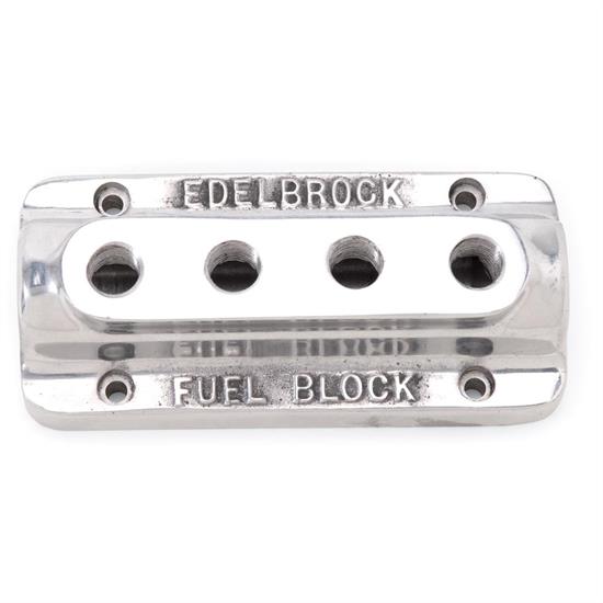 Edelbrock 12901 Polished 4-Carb Fuel Block