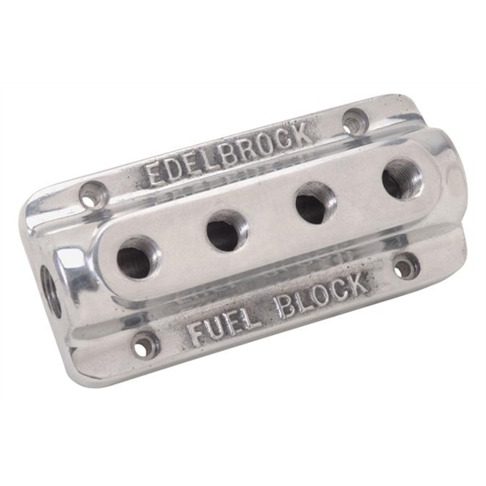 Edelbrock 12901 Polished 4Carb Fuel Block