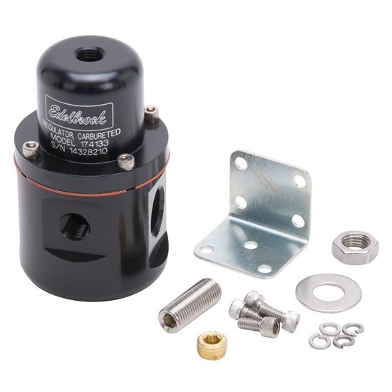 Edelbrock 174133 Fuel Pressure Regulator, Black Anodized