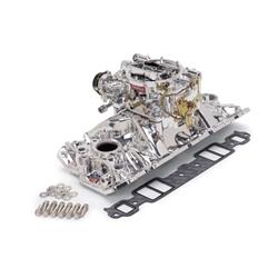 Edelbrock 20214 EPS Single-Quad Intake Manifold/Carburetor Kit, Chevy