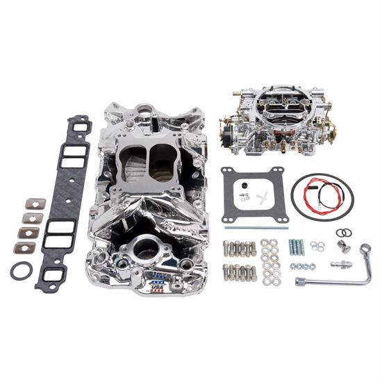 Edelbrock 20224 Air-Gap Single-Quad Intake Manifold/Carburetor Kit