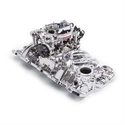 Edelbrock 20234 RPM Single-Quad Intake Manifold/Carburetor Kit, Chevy