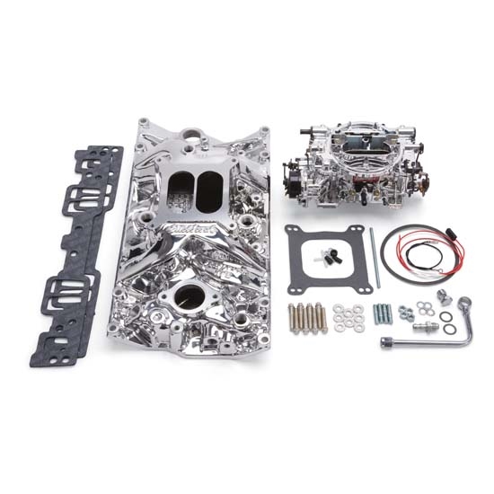 Edelbrock 20284 Performer RPM Intake Manifold/Carburetor Kit, 5.0/5.7L