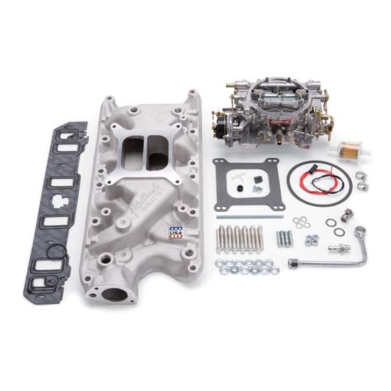 Edelbrock 2031 Single-Quad Intake Manifold/Carburetor Kit, Ford