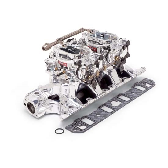 Edelbrock 20354 RPM Air-Gap Dual-Quad Intake Manifold/Carburetor Kit