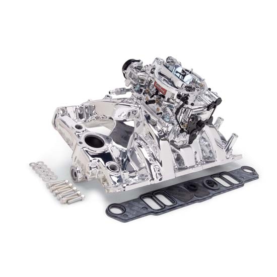 Edelbrock 20564 Performer RPM Intake Manifold/Carburetor Kit, Pontiac
