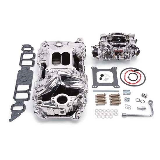 Edelbrock 20644 Performer RPM Intake Manifold/Carburetor Kit, BB Cevy
