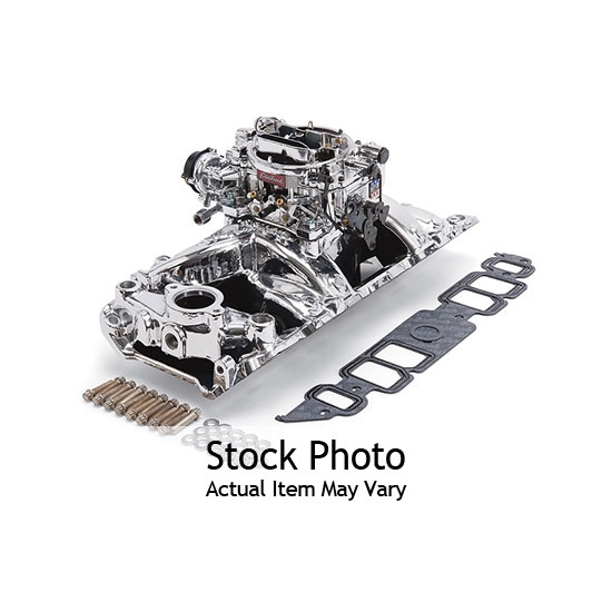 Edelbrock 2064 Single-Quad Intake Manifold/Carburetor Kit, Chevy