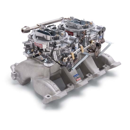 Edelbrock 2068 RPM Air-Gap Dual-Quad Intake Manifold/Carburetor Kit