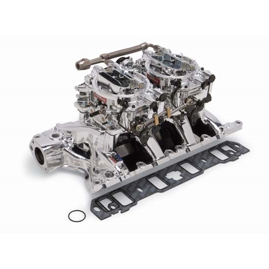 Edelbrock 20854 RPM Air-Gap Dual-Quad Intake Manifold/Carburetor Kit