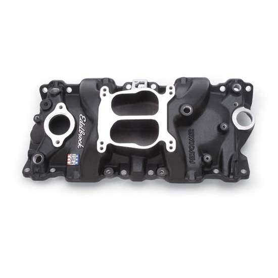 Edelbrock 21043 Performer Intake S/B Chevy, 1987-95 W/ Iron Heads, Black