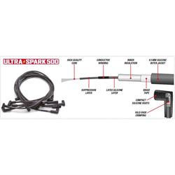 Edelbrock 22702 Max-Fire Ultra-Spark Plug Wire Set, 1974-88 SBC