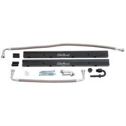 Edelbrock 3647 Fuel Injector Rail Kit, -6 AN, Black, Hemi 3G